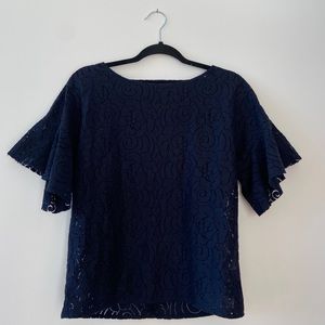 Navy Blue Gap Lace Blouse S